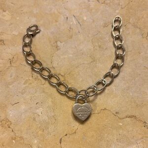 Tiffany & Co Silver Heart Charm Bracelet